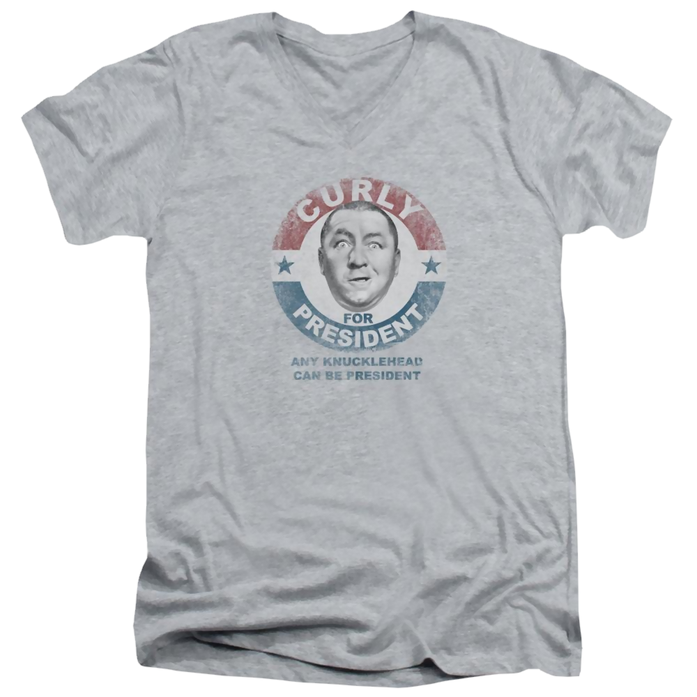 The Three Stooges Curly For President Men's V-Neck T-Shirt Men's V-Neck T-Shirt The Three Stooges