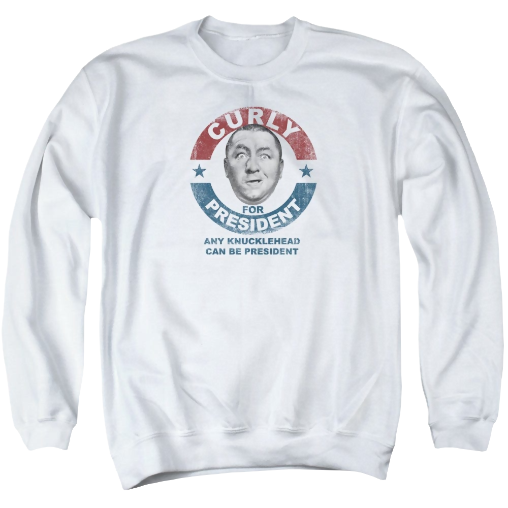 Three Stooges, The Curly For President - Men's Crewneck Sweatshirt Men's Crewneck Sweatshirt The Three Stooges