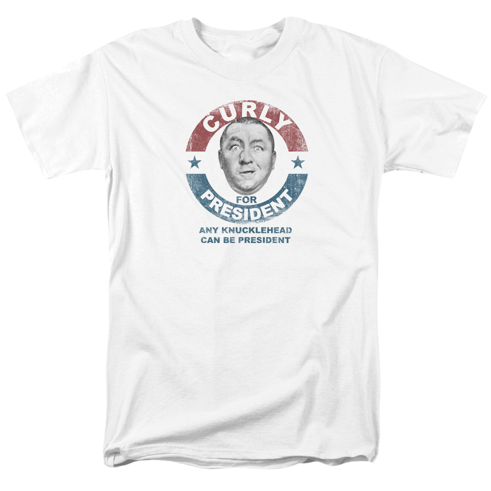 The Three Stooges Curly For President Men's Regular Fit T-Shirt Men's Regular Fit T-Shirt The Three Stooges
