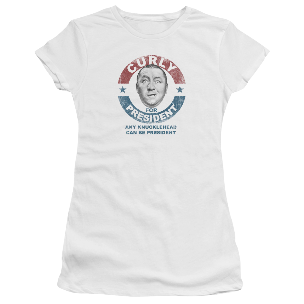 Three Stooges, The Curly For President - Juniors T-Shirt Juniors T-Shirt The Three Stooges