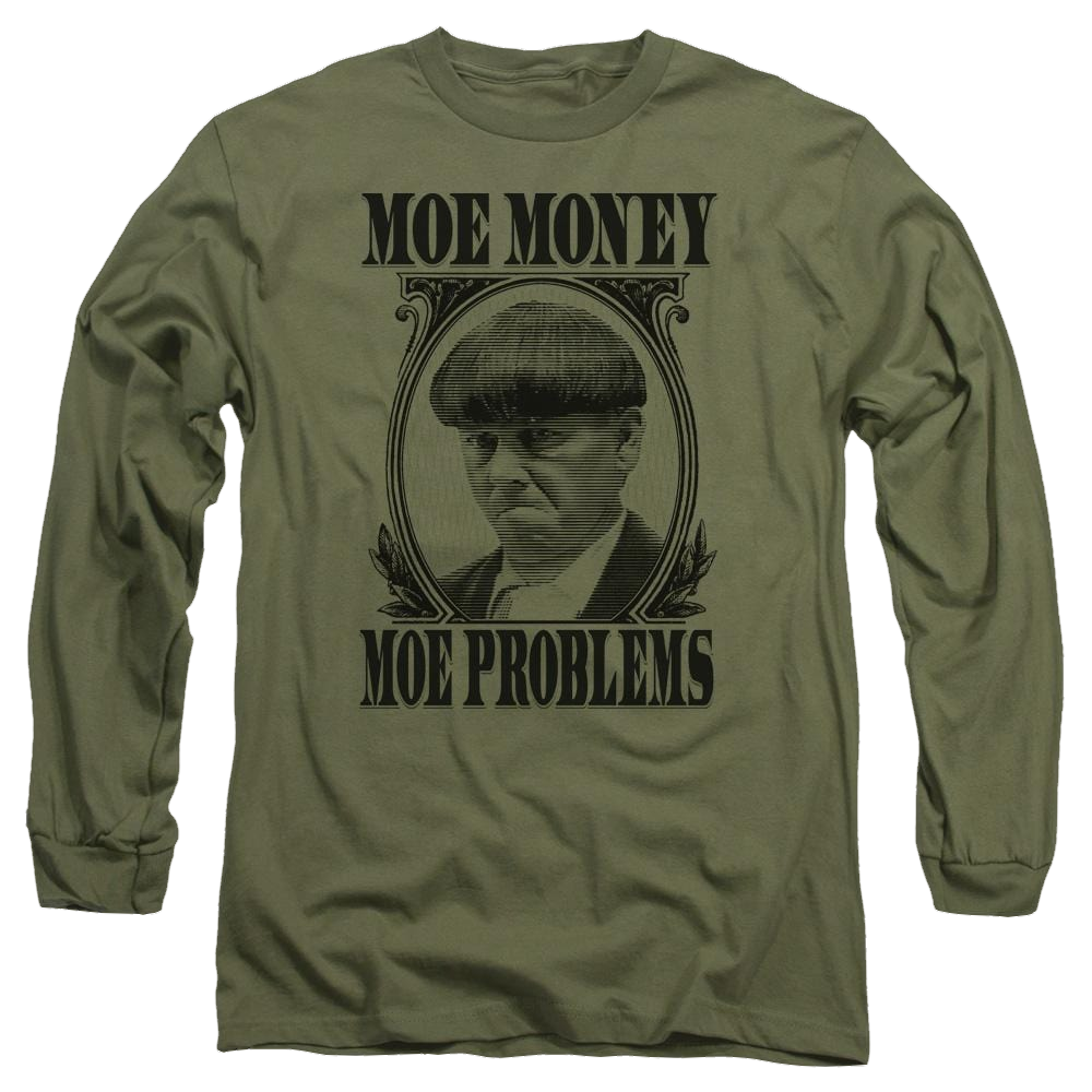 The Three Stooges Moe Money Men's Long Sleeve T-Shirt Men's Long Sleeve T-Shirt The Three Stooges