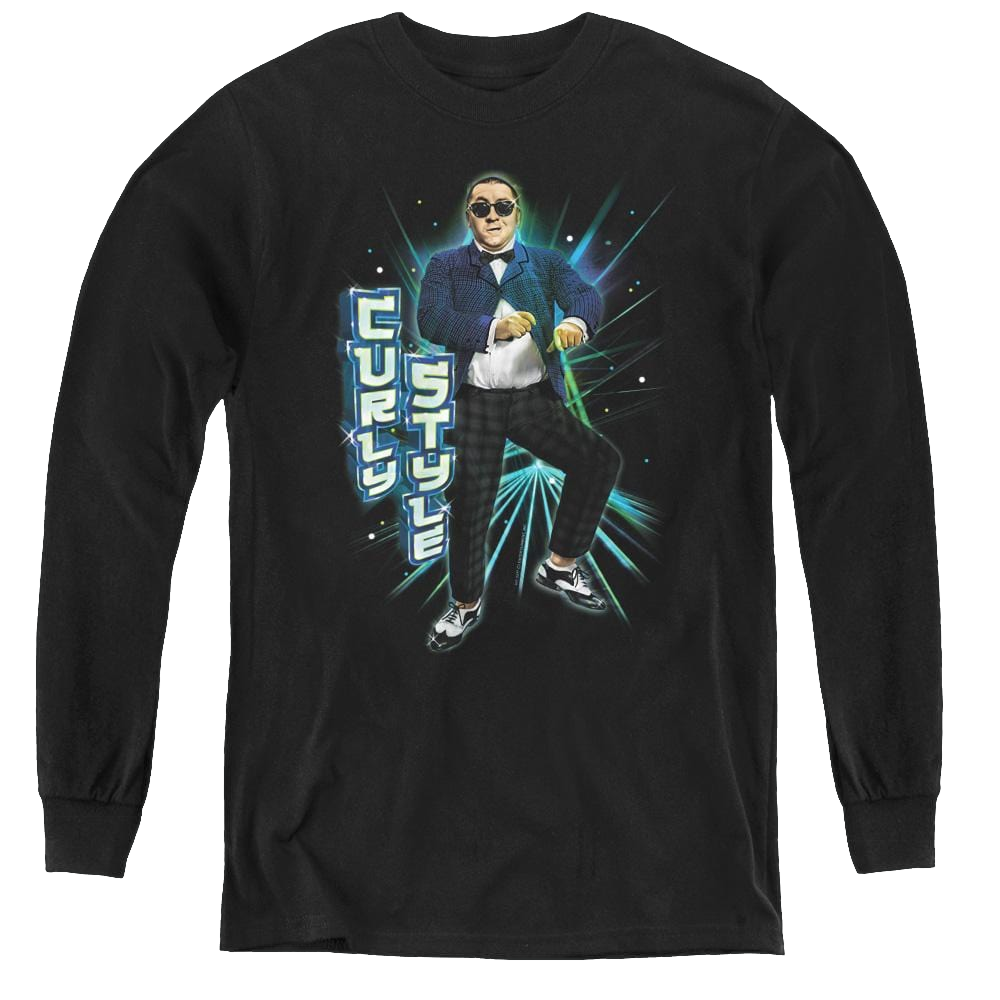 Three Stooges, The Curly Style - Youth Long Sleeve T-Shirt Youth Long Sleeve T-Shirt The Three Stooges