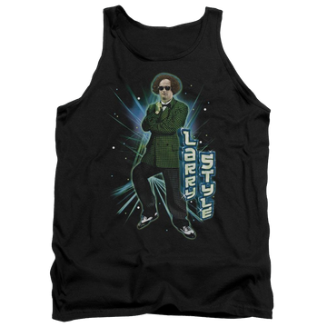 Black men's tank with The Three Stooges Larry Style graphic