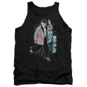 Black men's tank with The Three Stooges Moe Style graphic