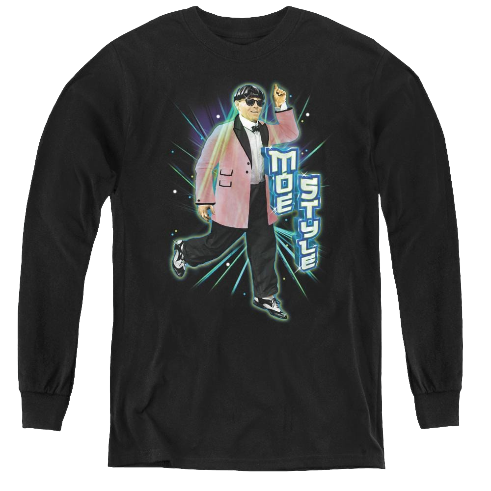 Three Stooges, The Moe Style - Youth Long Sleeve T-Shirt Youth Long Sleeve T-Shirt The Three Stooges
