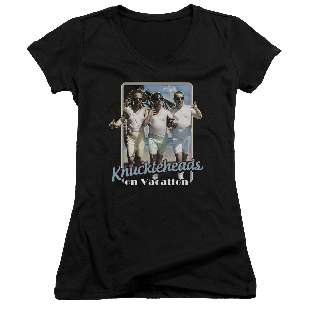 The Three Stooges Knucklesheads On Vacation Juniors V-Neck T-Shirt Juniors V-Neck T-Shirt The Three Stooges