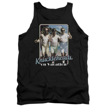 Black men's tank with The Three Stooges Knucklesheads On Vacation graphic