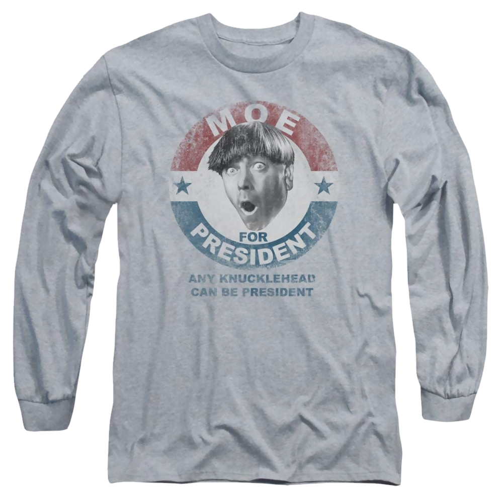 The Three Stooges Moe For President Men's Long Sleeve T-Shirt Men's Long Sleeve T-Shirt The Three Stooges
