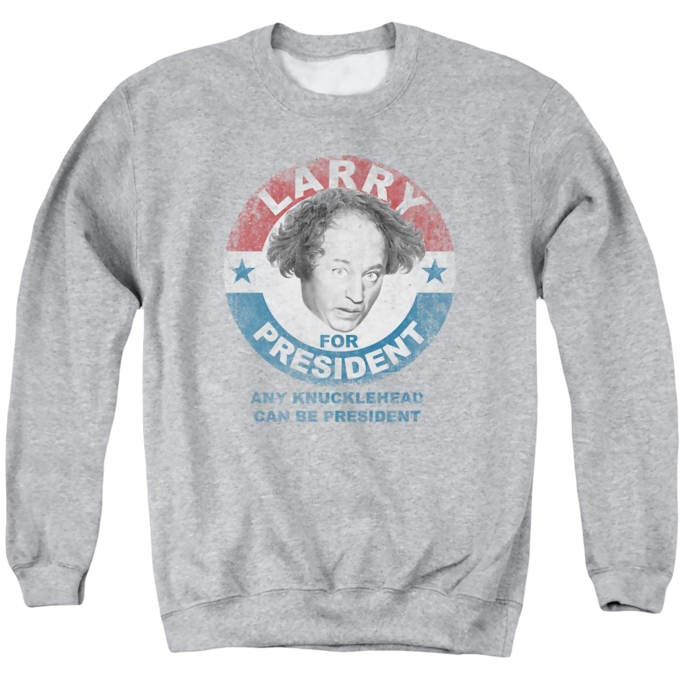 The Three Stooges Larry For President Men's Crewneck Sweatshirt Men's Crewneck Sweatshirt The Three Stooges