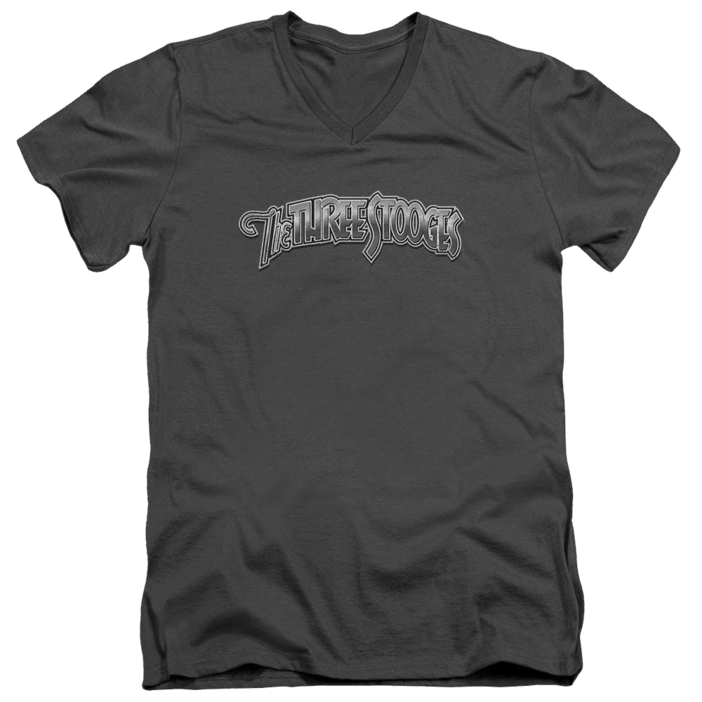 The Three Stooges Metallic Logo Men's V-Neck T-Shirt Men's V-Neck T-Shirt The Three Stooges