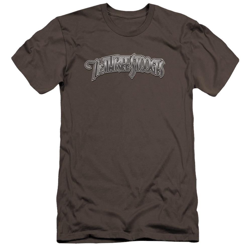 The Three Stooges Metallic Logo Men's Premium Slim Fit T-Shirt Men's Premium Slim Fit T-Shirt The Three Stooges