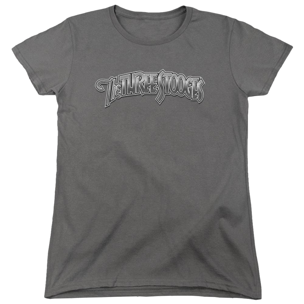 The Three Stooges Metallic Logo Women's T-Shirt Women's T-Shirt The Three Stooges