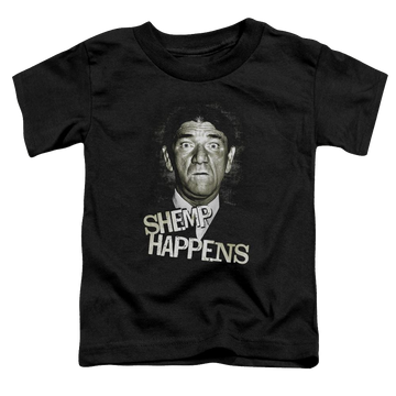 Black toddler t-shirt with The Three Stooges Shemp Happens graphic