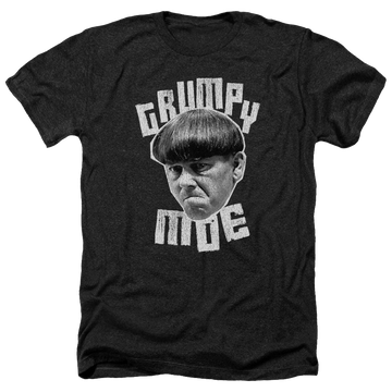 Charcoal men's heather t-shirt with The Three Stooges Grumpy Moe graphic