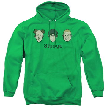 Kelly green pullover hoodie with The Three Stooges Stooge graphic