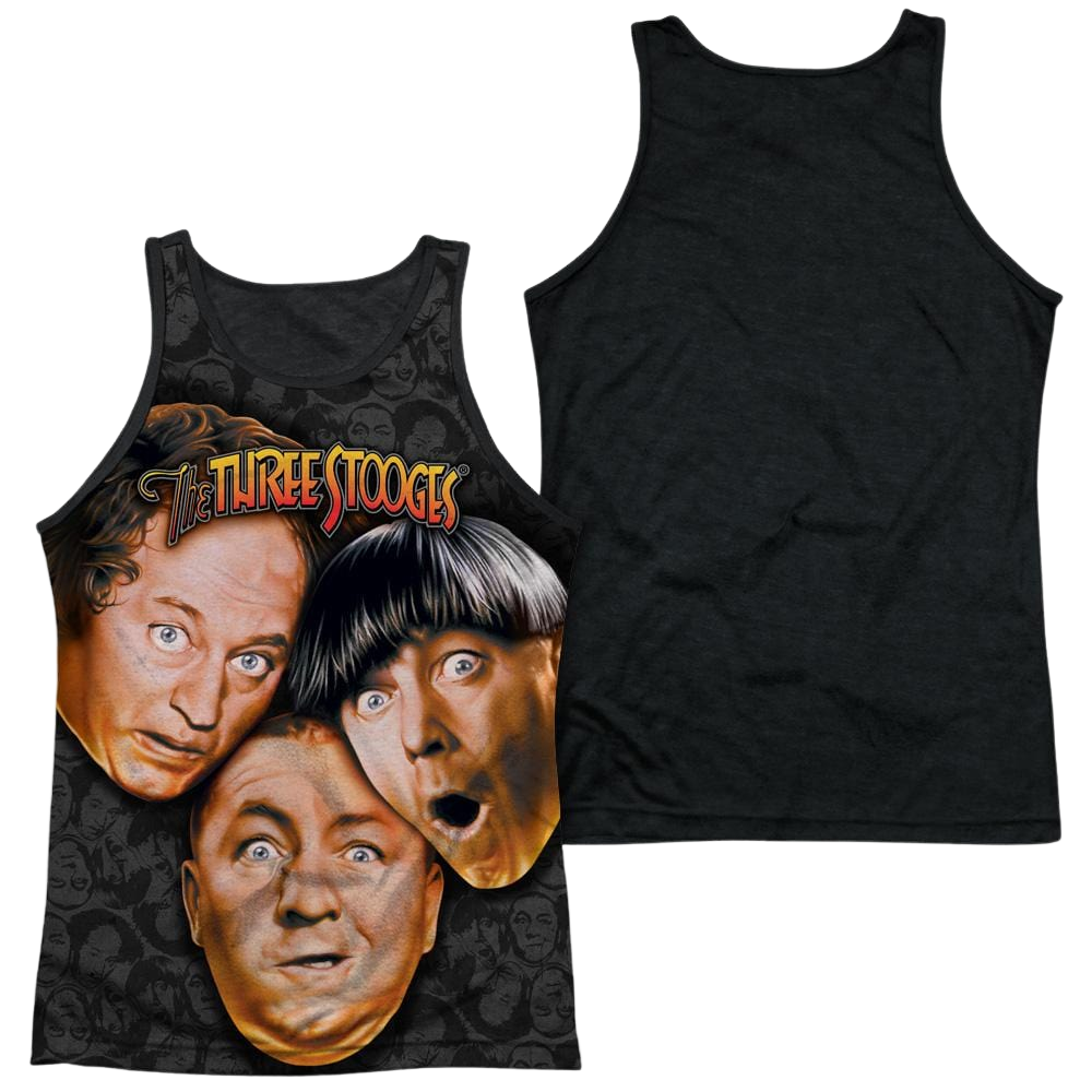 The Three Stooges Stooges All Over Men's Black Back Tank Men's Black Back Tank The Three Stooges