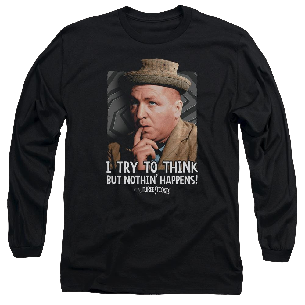 The Three Stooges Try To Think Men's Long Sleeve T-Shirt Men's Long Sleeve T-Shirt The Three Stooges