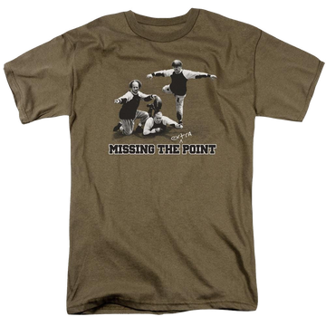 Safari green men's regular fit t-shirt with The Three Stooges The Point graphic