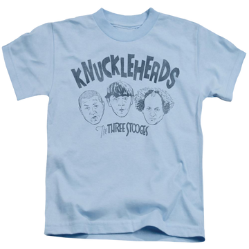 Light blue kid's t-shirt for ages 4 to 7 with The Three Stooges Knuckleheads graphic
