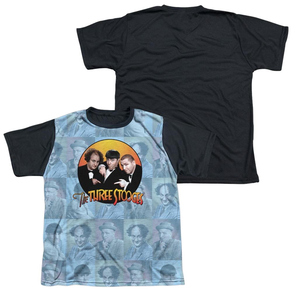 The Three Stooges Portraits Youth Black Back T-Shirt (Ages 8-12) Youth Black Back T-Shirt (Ages 8-12) The Three Stooges