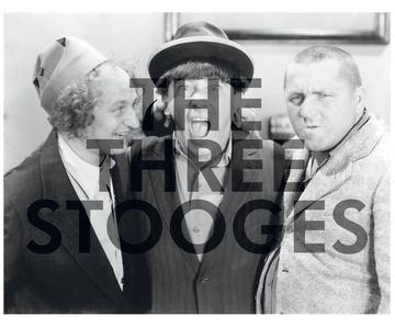 White youth hoodie for ages 8 to 12 with The Three Stooges Cutoff graphic