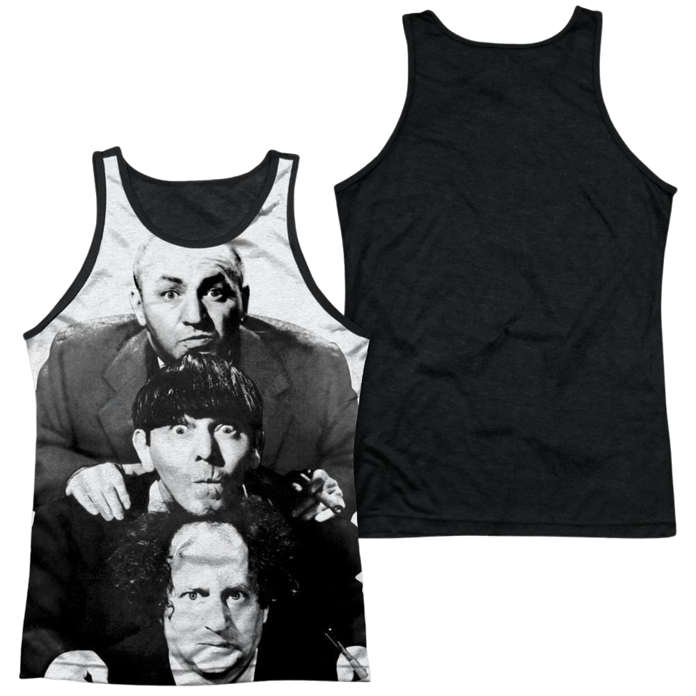 The Three Stooges Three Stacked Men's Black Back Tank Men's Black Back Tank The Three Stooges
