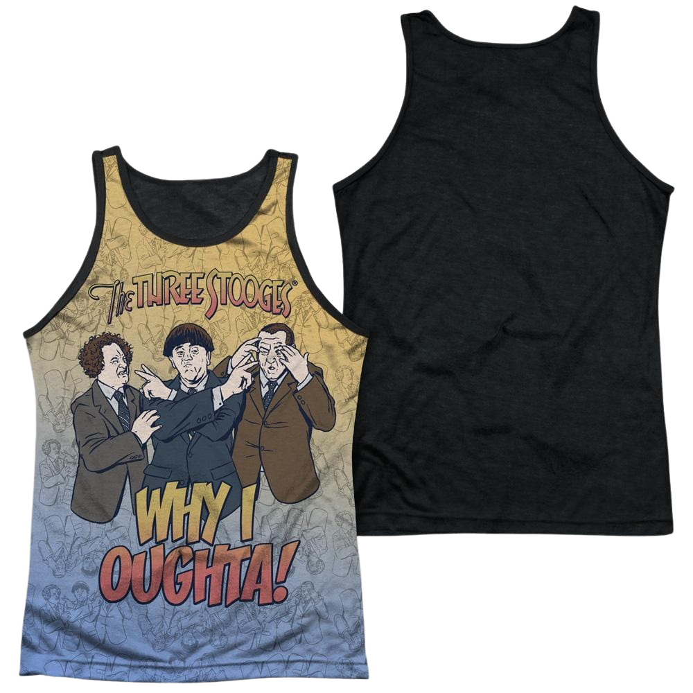 The Three Stooges Why I Oughta Men's Black Back Tank Men's Black Back Tank The Three Stooges