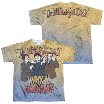 The Three Stooges Why I Oughta youth all-over print t-shirt for ages 8 to 12