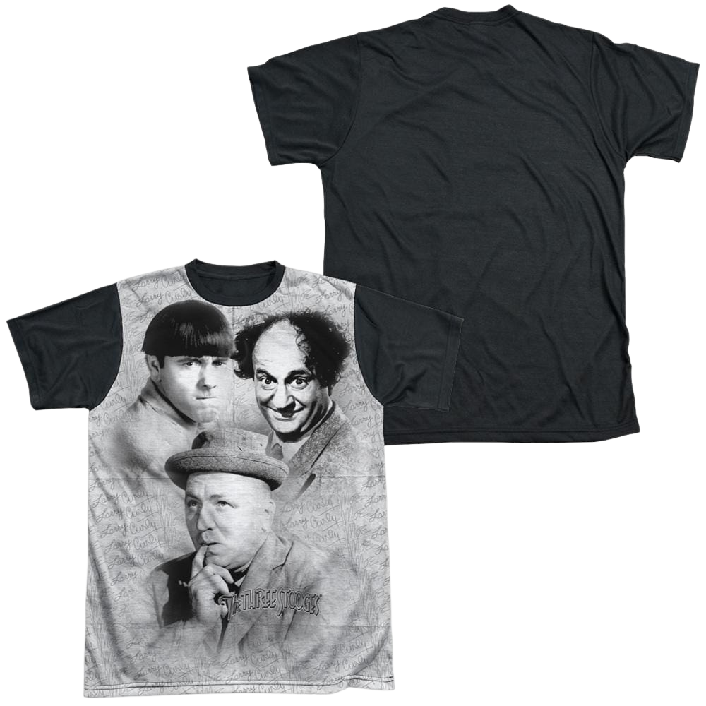 The Three Stooges Signature Men's Black Back T-Shirt Men's Black Back T-Shirt The Three Stooges