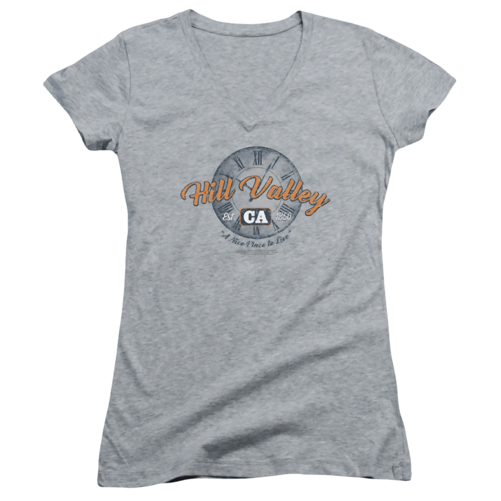 Back To The Future Hill Valley - Juniors V-Neck T-Shirt Juniors V-Neck T-Shirt Back to the Future
