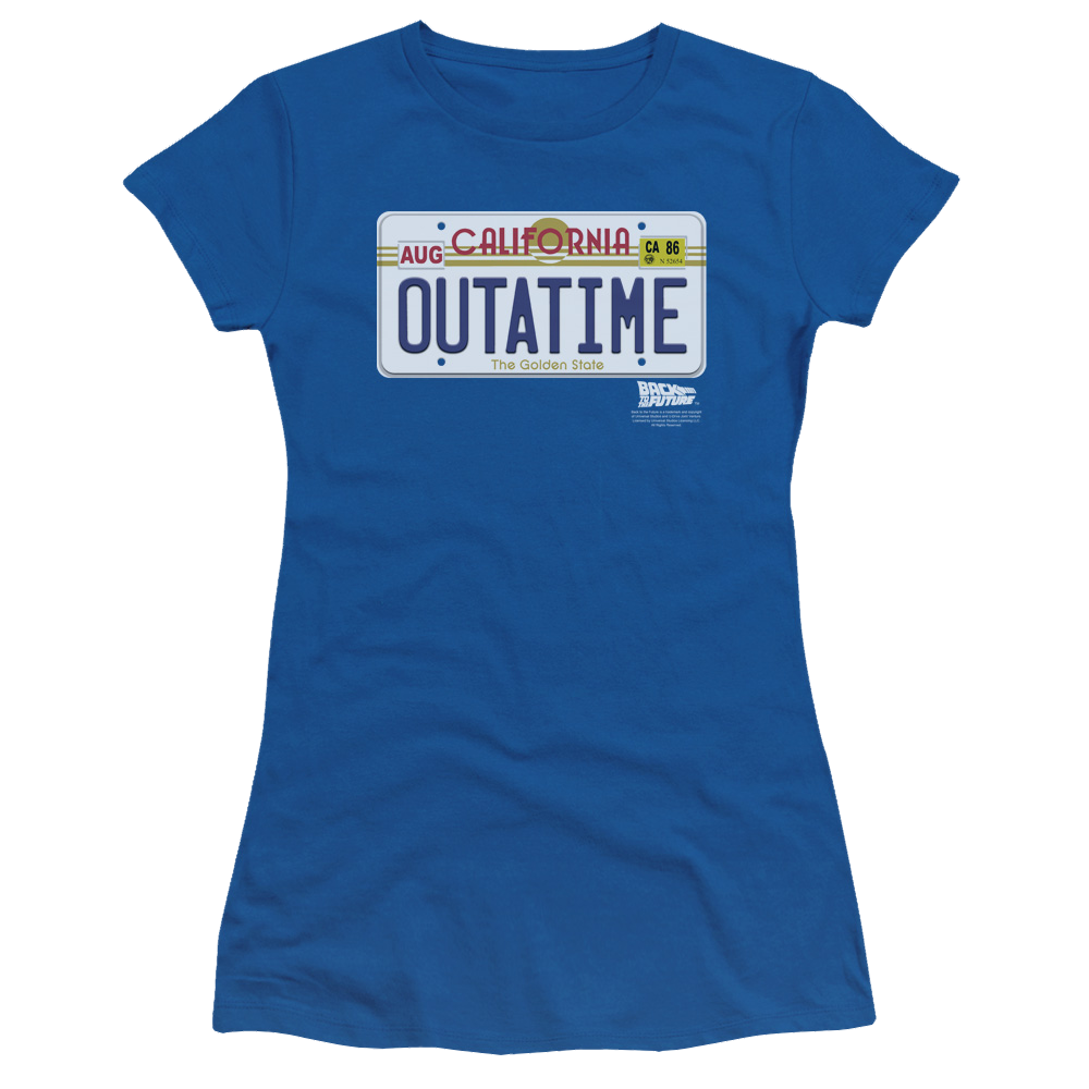 Back To The Future Outatime Plate - Juniors T-Shirt Juniors T-Shirt Back to the Future