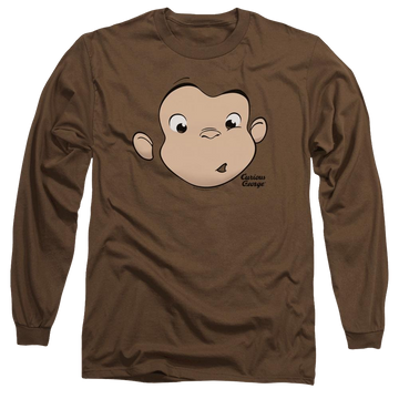 Coffee men's long sleeve t-shirt with Curious George George Face graphic