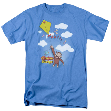 Carolina blue men's regular fit t-shirt with Curious George Flight graphic