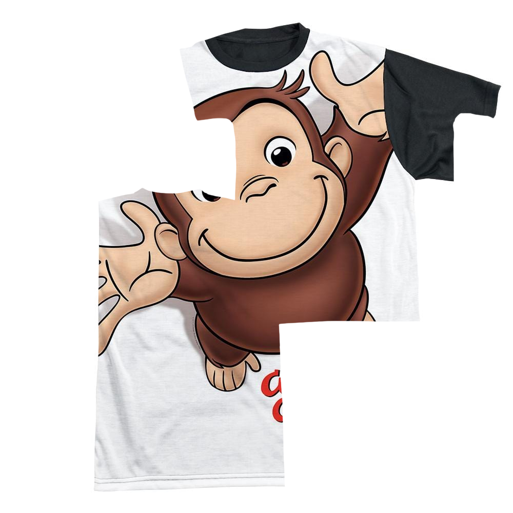 Curious George Hands In The Air - Men's Black Back T-Shirt Men's Black Back T-Shirt Curious George