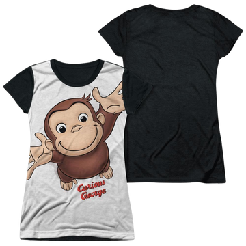 Curious George Hands In The Air juniors black back t-shirt