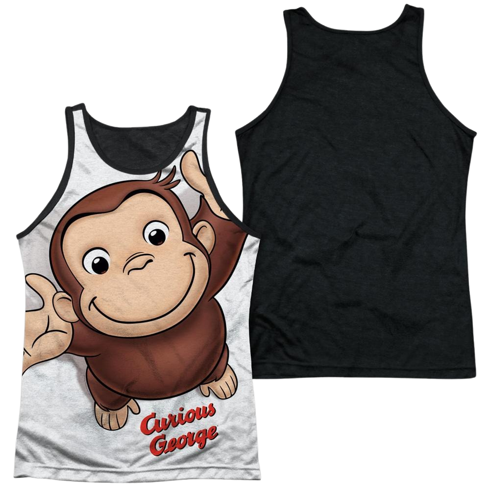 Curious George Hands In The Air Men's Black Back Tank Men's Black Back Tank Curious George