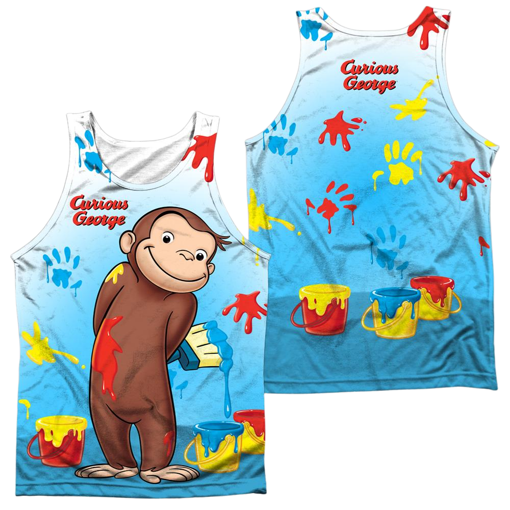 Curious George Paint All Over Men's All Over Print Tank Men's All Over Print Tank Curious George