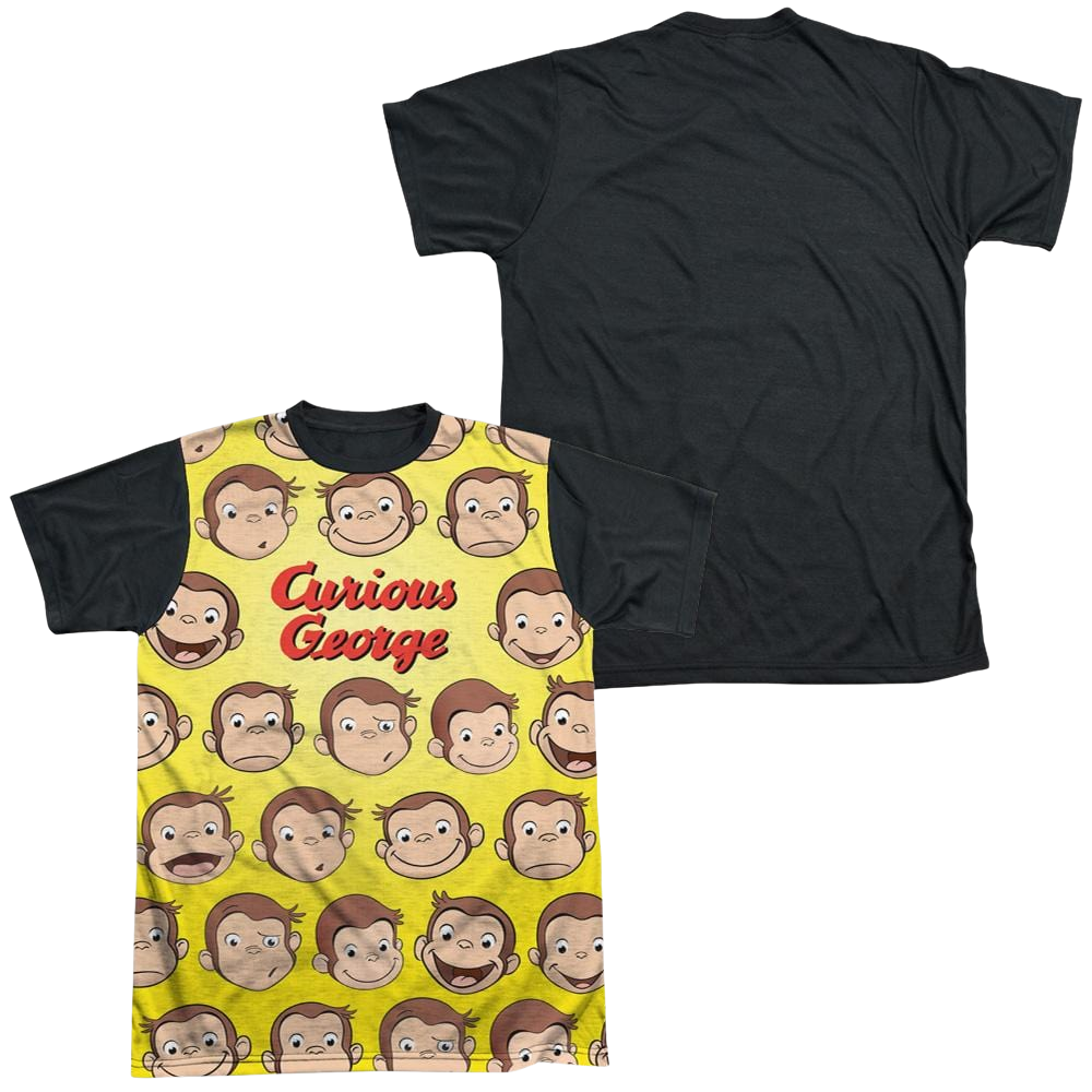 Curious George Curious Faces - Men's Black Back T-Shirt Men's Black Back T-Shirt Curious George
