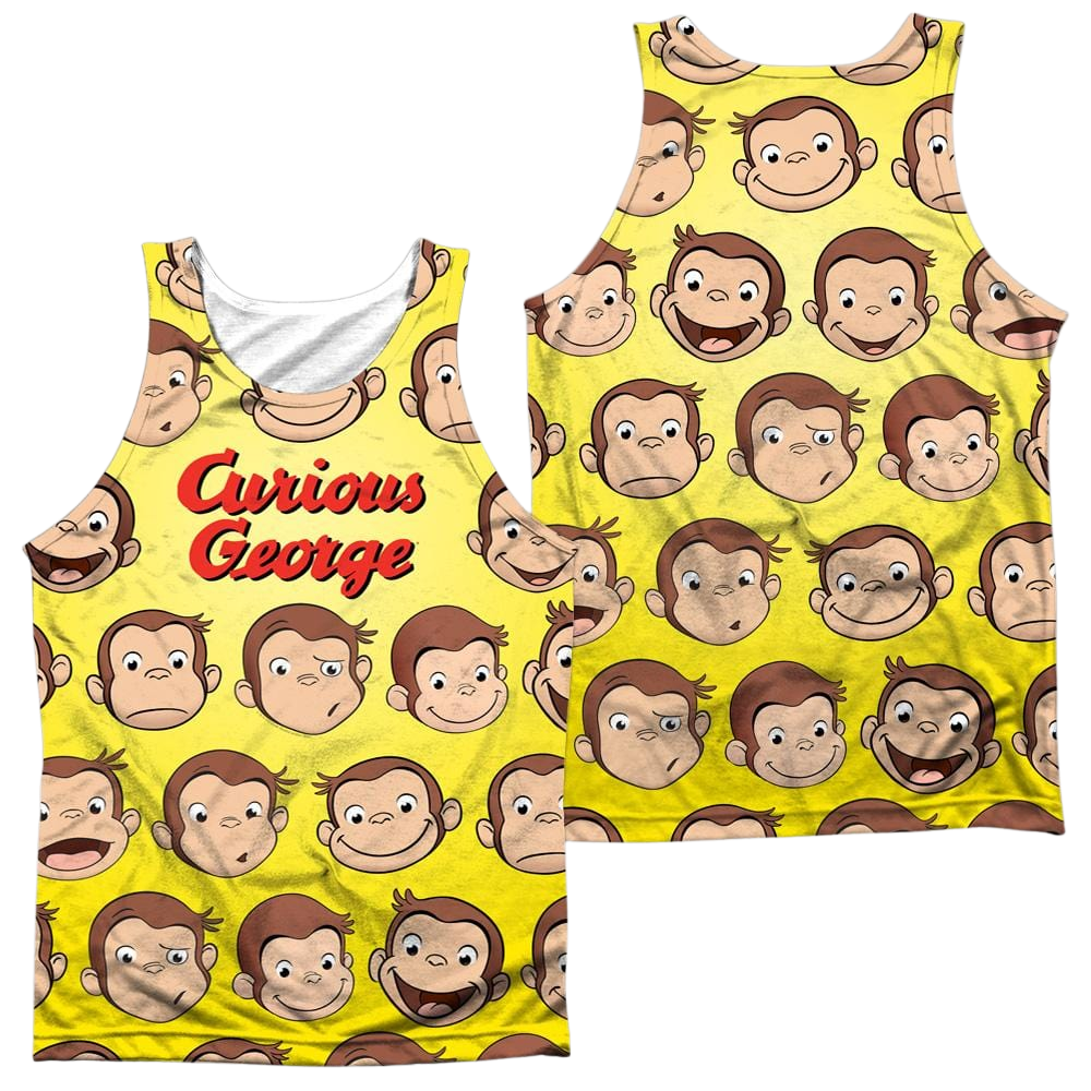 Curious George Curious Faces Men's All Over Print Tank Men's All Over Print Tank Curious George