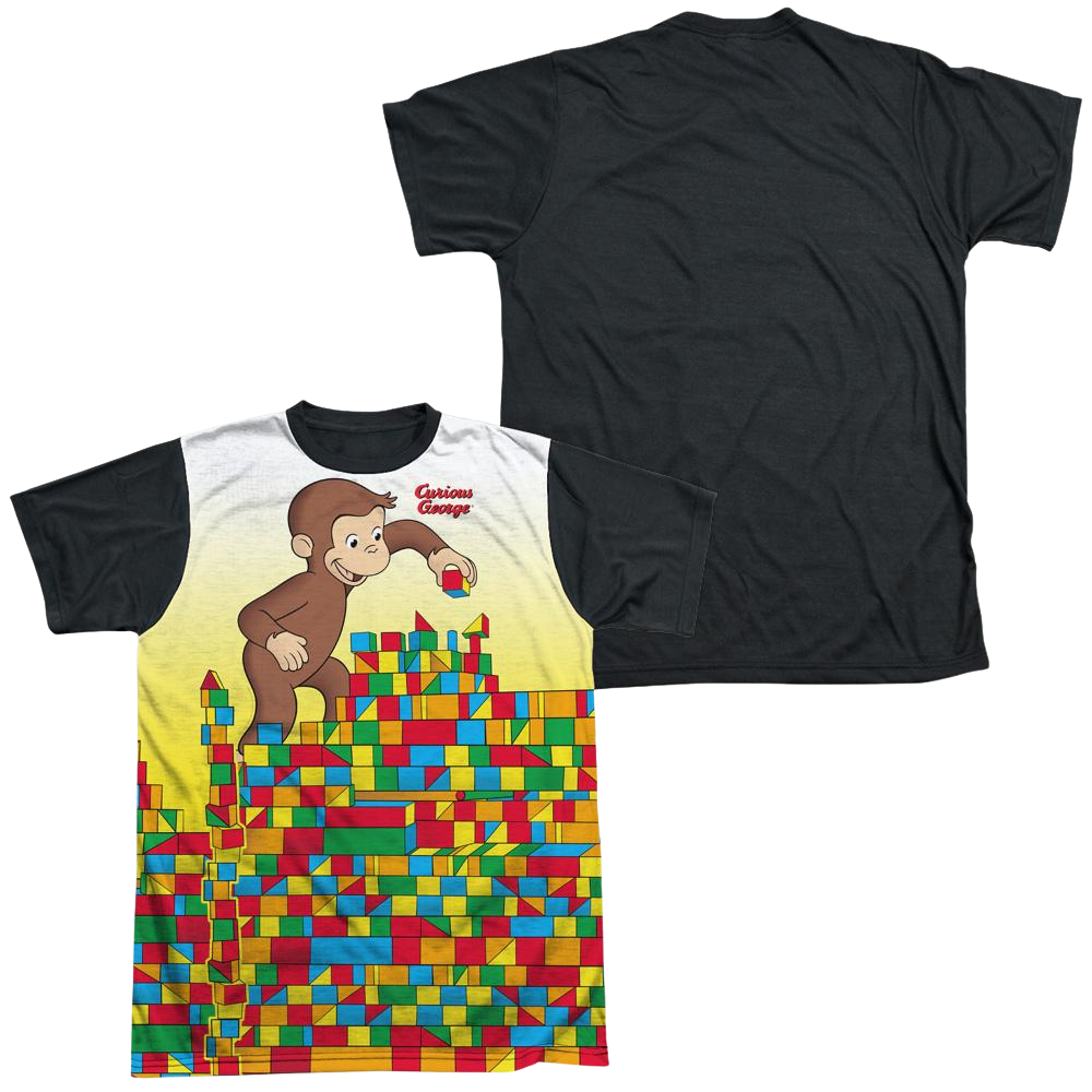 Curious George Building Blocks - Men's Black Back T-Shirt Men's Black Back T-Shirt Curious George