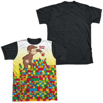 Curious George Building Blocks - Men's Black Back T-Shirt Men's Black Back T-Shirt Curious George