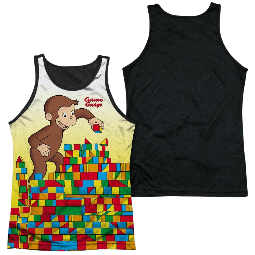Curious George Building Blocks Men's Black Back Tank Men's Black Back Tank Curious George