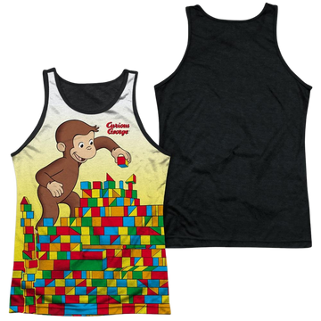 Curious George Building Blocks Men's Black Back Tank Men's Black Back Tank Curious George