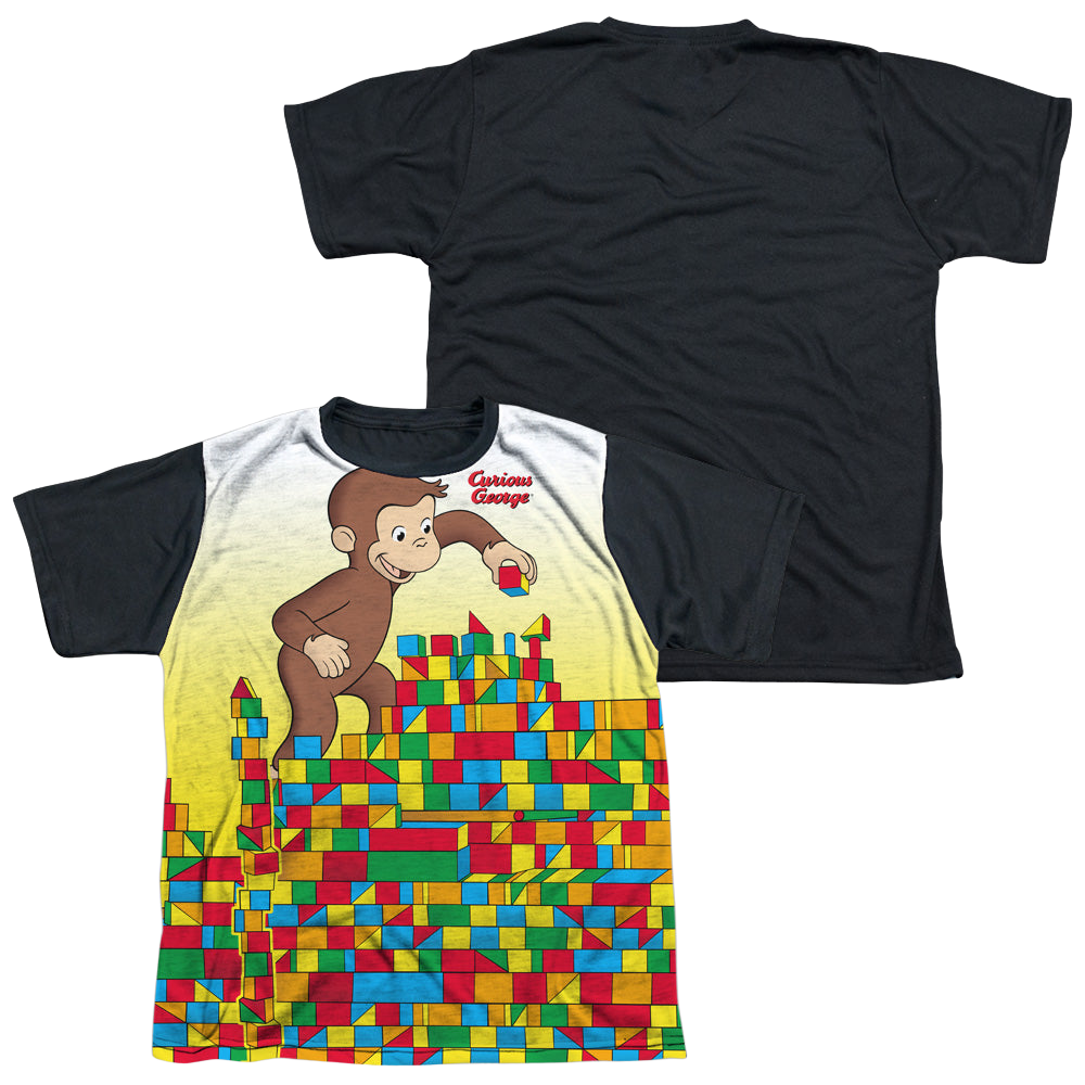 Curious George Building Blocks - Youth Black Back T-Shirt Youth Black Back T-Shirt (Ages 8-12) Curious George