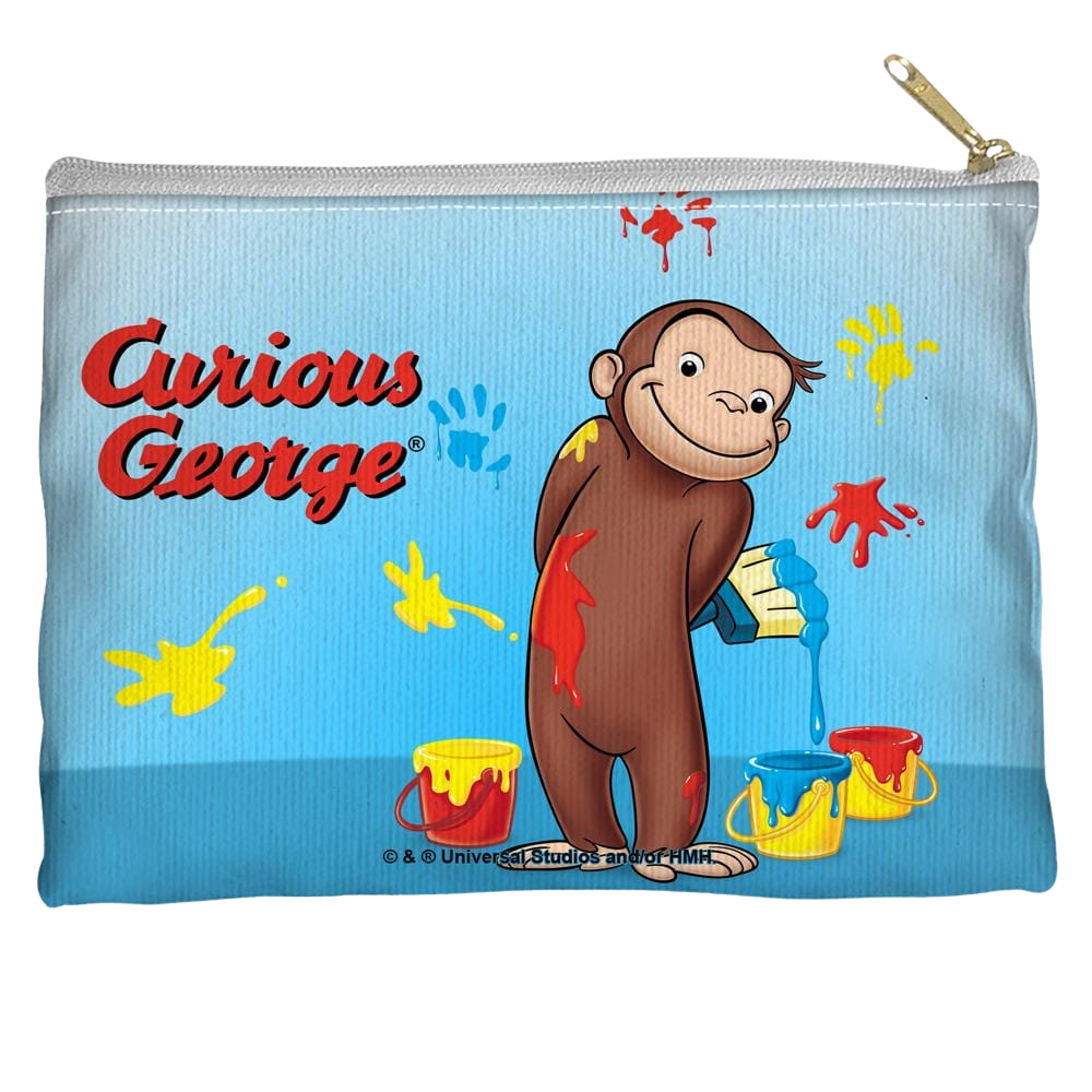 Curious George - Paint Straight Bottom Pouch Straight Bottom Accessory Pouches Curious George
