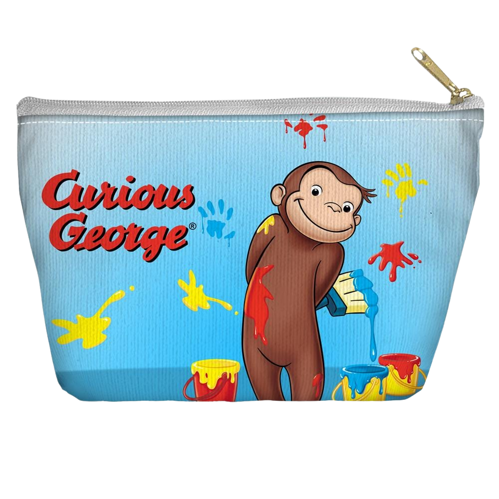 Curious George - Paint Tapered Bottom Pouch T Bottom Accessory Pouches Curious George
