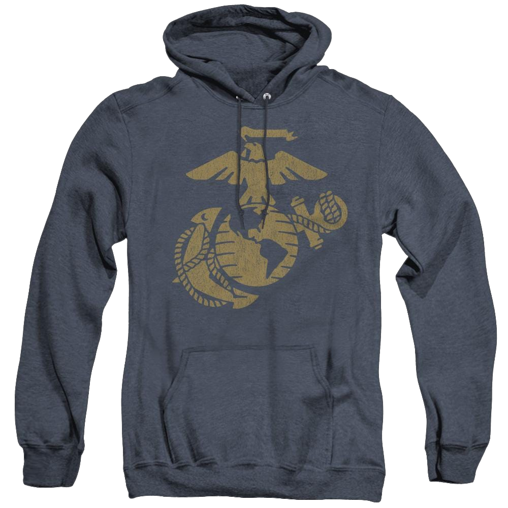 U.S. Marine Corps. Gold Emblem - Heather Pullover Hoodie Heather Pullover Hoodie U.S. Marine Corps.