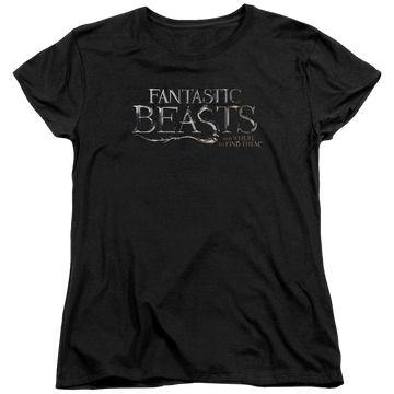 Black women's t-shirt with Fantastic Beasts Logo graphic
