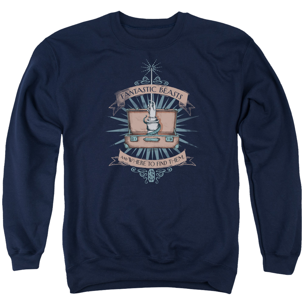 Fantastic Beasts Briefcase - Men's Crewneck Sweatshirt Men's Crewneck Sweatshirt Fantastic Beasts