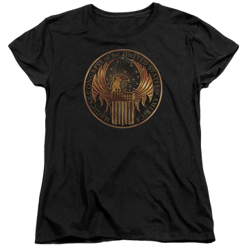 Black women's t-shirt with Fantastic Beasts Magical Congress Crest graphic